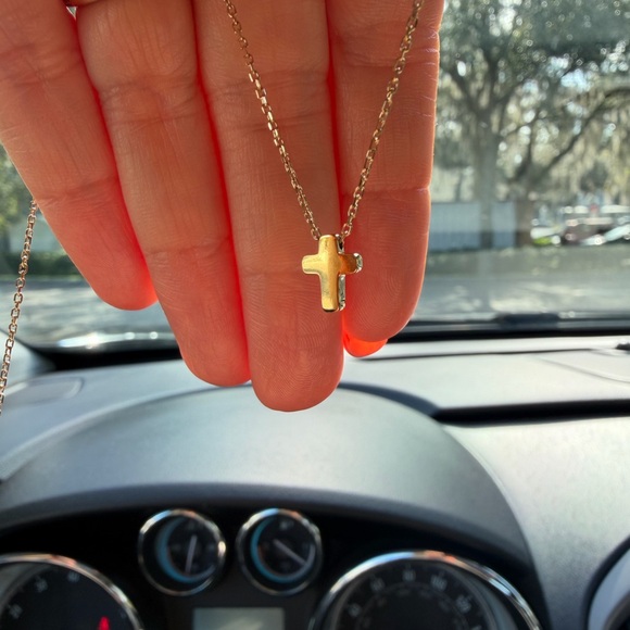 Waterproof Stainless Steel Cross Necklace Tiny Cross - Picture 3 of 8